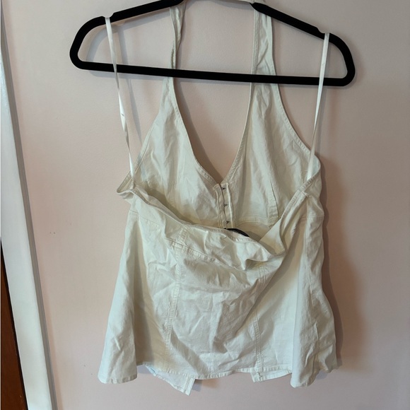 NWT Urban Outfitters Linen Blend Halter Vest Top Arctic White | L - Picture 4 of 4
